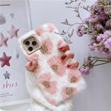 Cute Winter Warm Fluffy Spot Velvet Phone Case Back Cover - iPhone 11 Pro Max/11 Pro/11/XS Max/XR/XS/X/8 Plus/8/7 Plus/7 - halloladies