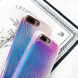 Luxury Crocodile Grain Laser Phone Case Back Cover - iPhone 11/11 Pro/11 Pro Max/XS Max/XR/XS/X/8 Plus/8/7 Plus/7 - halloladies