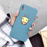 Cute Cartoon Giraffe Elephant Soft TPU Phone Case Back Cover for iPhone XS Max/XR/XS/X/8 Plus/8/7 Plus/7/6s Plus/6s/6 Plus/6 - halloladies