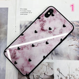 Pink Love Heart Marble Tempered Glass iPhone Case Back Cover for iPhone XS Max/XR/XS/X/8 Plus/8/7 Plus/7/6s Plus/6s/6 Plus/6 - halloladies
