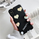 Simple Love Heart SWEET Letter Soft TPU Phone Case Back Cover - iPhone XS Max/XR/XS/X/8 Plus/8/7 Plus/7/6s Plus/6s/6 Plus/6 - halloladies