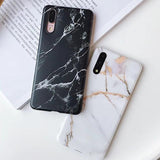 Simple Marble Soft TPU Phone Case Back Cover - iPhone 11/11 Pro/11 Pro Max/XS Max/XR/XS/X/8 Plus/8/7 Plus/7 - halloladies