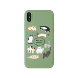 Cartoon Cat Letter Matte Soft Phone Case Back Cover - iPhone 11/11 Pro/11 Pro Max/XS Max/XR/XS/X/8 Plus/8/7 Plus/7 - halloladies