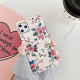 Vintage Flower Matte Soft TPU Phone Case Back Cover for iPhone 12 Pro Max/12 Pro/12/12 Mini/SE/11 Pro Max/11 Pro/11/XS Max/XR/XS/X/8 Plus/8 - halloladies