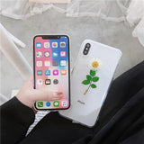 Real Flowers Dried Flowers Clear Phone Case Back Cover for iPhone 12/12pro/12pro max/12mini/11 Pro Max/11 Pro/11/XS Max/XR/XS/X/8 Plus/8/7 Plus/7/6s Plus/6s/6 Plus/6 - halloladies