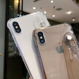 Glitter Powder Air Bag Corner Soft Wrist Strap Transparent Phone Case Back Cover for iPhone 11/11 Pro/11 Pro Max/XS Max/XR/XS/X/8 Plus/8/7 Plus/7 - halloladies