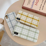 Plaid Fabric Phone Case Back Cover -iPhone 12/12pro/12pro max/12mini/11/11 Pro/11 Pro Max/XS Max/XR/XS/X/8 Plus/8/7 Plus/7 - halloladies