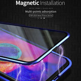 Luxury 360 Magnetic Metal Two Side Tempered Glass Phone Case Back Cover for iPhone 11 Pro Max/11 Pro/11/XS Max/XR/XS/X/8 Plus/8/7 Plus/7/6s Plus/6s/6 Plus/6 - halloladies
