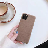 Solid Color Fabric Soft Phone Case Back Cover - iPhone 12 Pro Max/12 Pro/12/12 Mini/SE/11 Pro Max/11 Pro/11/XS Max/XR/XS/X/8 Plus/8 - halloladies