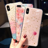 Glitter Gold Foil Gradient Phone Case Back Cover for iPhone 11/11 Pro/11 Pro Max/XS Max/XR/XS/X/8 Plus/8/7 Plus/7 - halloladies