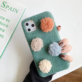 Winter Faux Fur Soft Warm Thick Plush iPhone Case Back Cover for iPhone 11 Pro Max/11 Pro/11/XS Max/XR/XS/X/8 Plus/8/7 Plus/7/6s Plus/6s/6 Plus/6 - halloladies