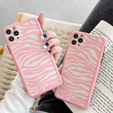 Pink Zebra Soft Phone Case Back Cover for iPhone 12 Pro Max/12 Pro/12/12 Mini/11 Pro Max/11 Pro/11/XS Max/XR/XS/X/8 Plus/8/7 Plus/7 - halloladies