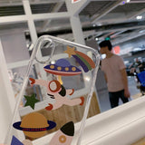 Cartoon Spaceship UFO Astronaut Transparent Soft Phone Case Back Cover - iPhone 11/11 Pro/11 Pro Max/XS Max/XR/XS/X/8 Plus/8/7 Plus/7 - halloladies