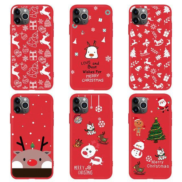 Red Cartoon Christmas Phone Case Back Cover - iPhone 11/11 Pro/11 Pro Max/XS Max/XR/XS/X/8 Plus/8/7 Plus/7 - halloladies