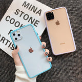 Candy Color Wave Point Frame Transparent Phone Case Back Cover for iPhone 11/11 Pro/11 Pro Max/XS Max/XR/XS/X/8 Plus/8/7 Plus/7 - halloladies