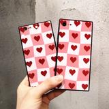 Square Grid Love Heart Phone Case Back Cover - IPhone XS Max/XR/XS/X/8 Plus/8/7 Plus/7/6s Plus/6s/6 Plus/6 - halloladies