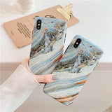Gray Marble Pattern Phone Case Back Cover for iPhone XS Max/XR/XS/X/8 Plus/8/7 Plus/7/6s Plus/6s/6 Plus/6 - halloladies