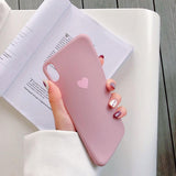 Candy Color Love Heart Soft Phone Case Back Cover - iPhone 11 Pro Max/11 Pro/11/XS Max/XR/XS/X/8 Plus/8/7 Plus/7 - halloladies