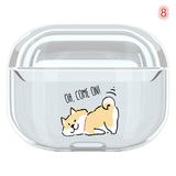 Cartoon Cute Pattern Transparent Wireless Bluetooth Earphone Cases for Airpods Pro - halloladies