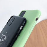 Solid Color Plating Planet iPhone Case Back Cover for iPhone 11 Pro Max/11 Pro/11/XS Max/XR/XS/X/8 Plus/8/7 Plus/7 - halloladies