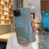 Electroplated Solid Color Letters Transparent Soft Phone Case Back Cover - iPhone 11/11 Pro/11 Pro Max/XS Max/XR/XS/X/8 Plus/8/7 Plus/7 - halloladies