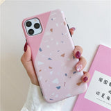 Simple Geometric Marble Couples Soft Phone Case Back Cover - iPhone 11 Pro Max/11 Pro/11/XS Max/XR/XS/X/8 Plus/8/7 Plus/7 - halloladies