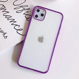Simple Candy Color Matte Plating TPU Phone Case Back Cover for iPhone 11/11 Pro/11 Pro Max/XS Max/XR/XS/X/8 Plus/8/7 Plus/7 - halloladies
