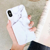 Soft Marble Patterned Matte Phone Case Back Cover - iPhone 12 Pro Max/12 Pro/12/12 Mini/SE/11 Pro Max/11 Pro/11/XS Max/XR/XS/X/8 Plus/8 - halloladies