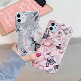 Vintage Pressed Flower Matte Soft Phone Case Back Cover - iPhone 12 Pro Max/12 Pro/12/12 Mini/SE/11 Pro Max/11 Pro/11/XS Max/XR/XS/X/8 Plus/8 - halloladies
