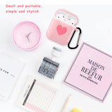 Airpods Wireless Bluetooth Earphone Cases with Pothook - Candy Color Love Heart - halloladies