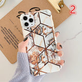 Electroplated Geometric Banana Leaves Flowers Soft Phone Case Back Cover - iPhone 11/11 Pro/11 Pro Max/XS Max/XR/XS/X/8 Plus/8/7 Plus/7 - halloladies