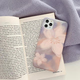 Retro Scrawl Flower Marble Phone Case Back Cover - iPhone 11 Pro Max/11 Pro/11/XS Max/XR/XS/X/8 Plus/8/7 Plus/7 - halloladies