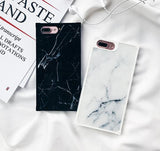 Square Luxury Marble Silicone Phone Case Back Cover for IPhone XS Max/XR/XS/X/8 Plus/8/7 Plus/7/6s Plus/6s/6 Plus/6 - halloladies
