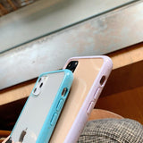 Candy Color Wave Point Frame Transparent Phone Case Back Cover for iPhone 11/11 Pro/11 Pro Max/XS Max/XR/XS/X/8 Plus/8/7 Plus/7 - halloladies