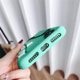 Cute Cartoon Crocodile Solid Color With Card Pocket Phone Case Back Cover - iPhone XS Max/XR/XS/X/8 Plus/8/7 Plus/7/6s Plus/6s/6 Plus/6 - halloladies