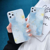 Glitter Gold Foil Simple Flower Marble Phone Case Back Cover for iPhone 11 Pro Max/11 Pro/11/XS Max/XR/XS/X/8 Plus/8/7 Plus/7 - halloladies