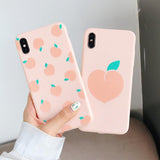 Lovey Fruit Peach Soft Phone Case Back Cover - iPhone 12 Pro Max/12 Pro/12/12 Mini/SE/11 Pro Max/11 Pro/11/XS Max/XR/XS/X/8 Plus/8 - halloladies