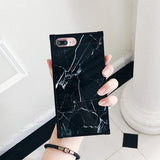 Square Luxury Marble Silicone Phone Case Back Cover for IPhone XS Max/XR/XS/X/8 Plus/8/7 Plus/7/6s Plus/6s/6 Plus/6 - halloladies