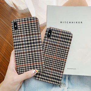 Little Plaid Fabric Phone Case Back Cover - iPhone 11/11 Pro/11 Pro Max/XS Max/XR/XS/X/8 Plus/8/7 Plus/7 - halloladies