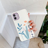 Flower Love Heart Matte Soft Phone Case Back Cover for iPhone 12 Pro Max/12 Pro/12/12 Mini/SE/11 Pro Max/11 Pro/11/XS Max/XR/XS/X/8 Plus/8 - halloladies
