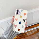 Flower Love Heart Matte Soft Phone Case Back Cover for iPhone 12 Pro Max/12 Pro/12/12 Mini/SE/11 Pro Max/11 Pro/11/XS Max/XR/XS/X/8 Plus/8 - halloladies