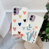 Flower Love Heart Matte Soft Phone Case Back Cover for iPhone 12 Pro Max/12 Pro/12/12 Mini/SE/11 Pro Max/11 Pro/11/XS Max/XR/XS/X/8 Plus/8 - halloladies