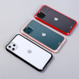 Candy Color Edge Matte Transparent Hard Acrylic Phone Case Back Cover for iPhone 12 Pro Max/12 Pro/12/12 Mini/SE/11 Pro Max/11 Pro/11/XS Max/XR/XS/X/8 Plus/8 - halloladies