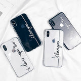 Couple Matching Letter Print I LOVE YOU I LOVE YOU TOO Ultra thin Soft TPU Clear Phone Case Back Cover - iPhone XS Max/XR/XS/X/8 Plus/8/7 Plus/7/6s Plus/6s/6 Plus/6 - halloladies