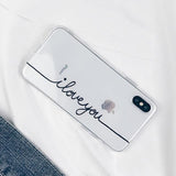 Couple Matching Letter Print I LOVE YOU I LOVE YOU TOO Ultra thin Soft TPU Clear Phone Case Back Cover - iPhone XS Max/XR/XS/X/8 Plus/8/7 Plus/7/6s Plus/6s/6 Plus/6 - halloladies