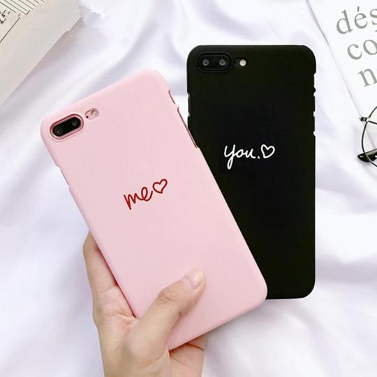 Cute YOU and ME Couple Lovers Ultra thin Hard PC Phone Case Back Cover for iPhone XS Max/XR/XS/X/8 Plus/8/7 Plus/7/6s Plus/6s/6 Plus/6 - halloladies