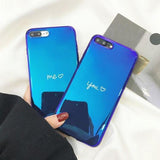 Glossy Blue Ray Love Hearts YOU and ME Couple Soft IMD Phone Case Back Cover for iPhone XS Max/XR/XS/X/8 Plus/8/7 Plus/7/6s Plus/6s/6 Plus/6 - halloladies