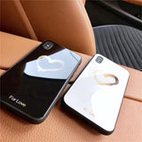 Love Heart Tempered Glass Phone Case Back Cover - iPhone XS Max/XR/XS/X/8 Plus/8/7 Plus/7/6s Plus/6s/6 Plus/6 - halloladies