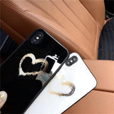 Love Heart Tempered Glass Phone Case Back Cover - iPhone XS Max/XR/XS/X/8 Plus/8/7 Plus/7/6s Plus/6s/6 Plus/6 - halloladies