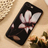 Luxury 3D Relief Flower TPU Silicone Rubber Soft Phone Case Back Cover for iPhone XS Max/XR/XS/X/8 Plus/8/7 Plus/7/6s Plus/6s/6 Plus/6 - halloladies